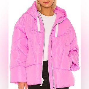 Free people Hailey puffer in Hot pink